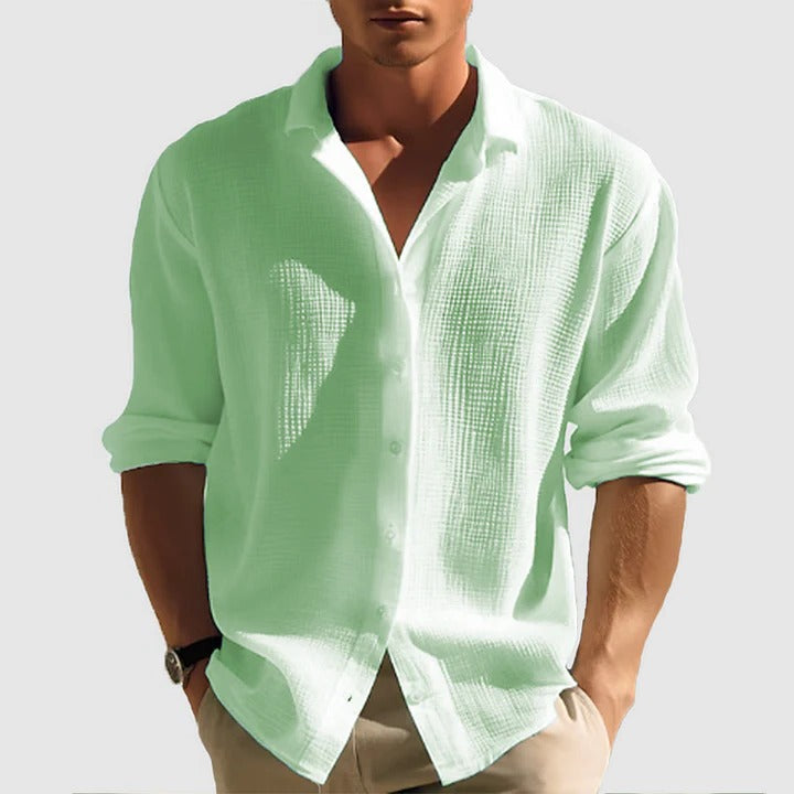 Men's lightweight casual button-down shirt relaxed fit breathable fabric everyday style