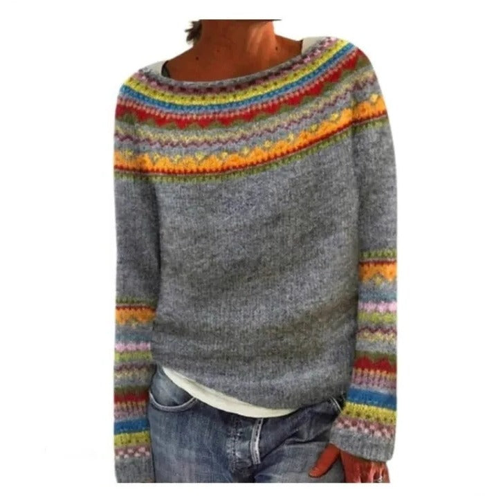 Women's vintage knit sweater cozy warm classic silhouette perfect for everyday casual winter style