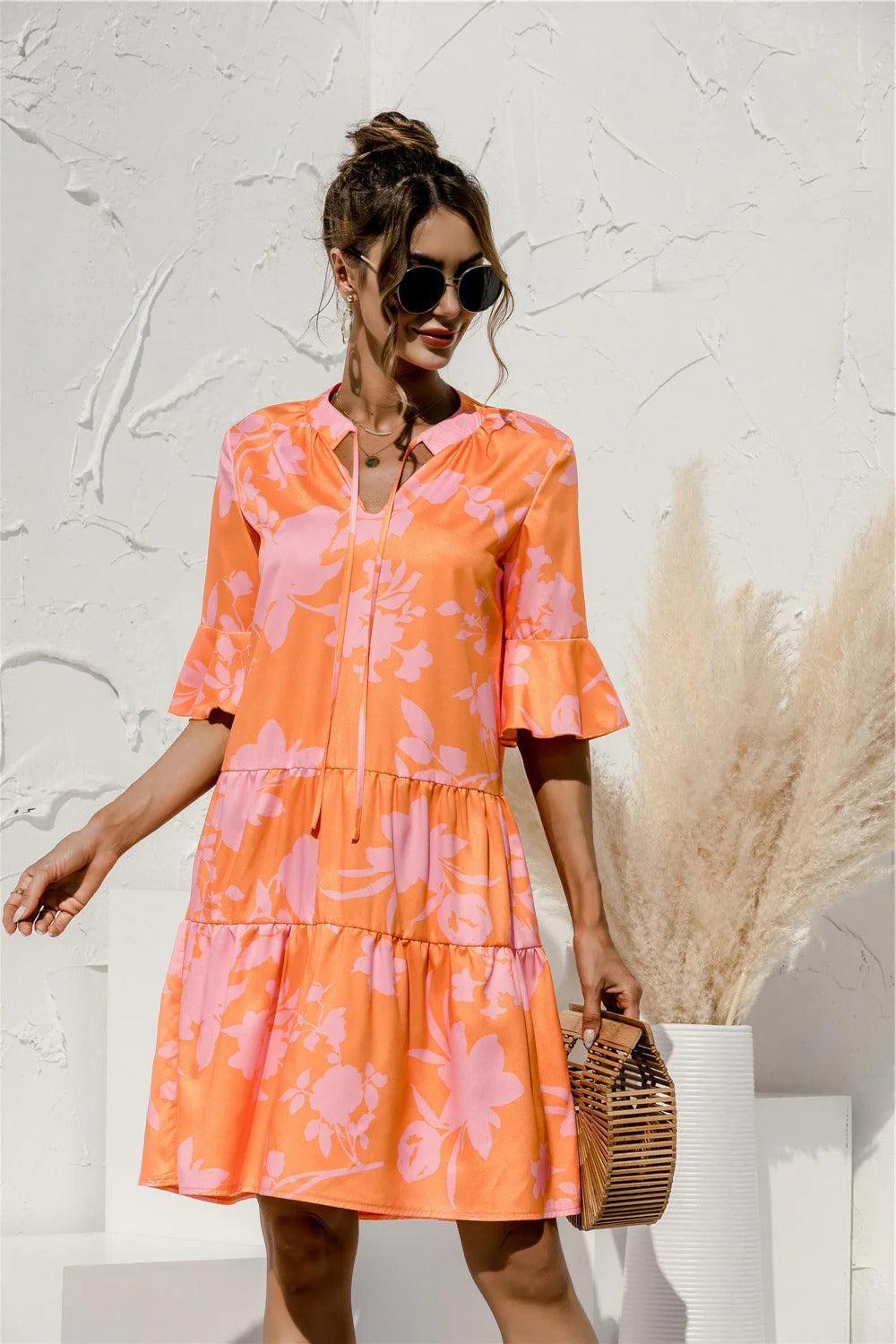 Women's relaxed-fit drop-waist summer dress, lightweight airy silhouette for casual to semi-formal wear