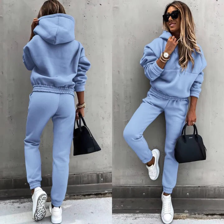 Women's two-piece tracksuit athleisure set relaxed fit versatile on-the-go comfort wear