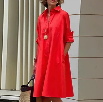 Women's white polo dress short sleeve sporty collar casual everyday style effortless elegance