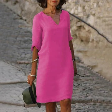Women's loose fit casual dress lightweight breathable fabric relaxed silhouette for warm-weather comfort