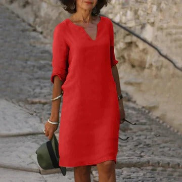 Women's loose fit casual dress lightweight breathable fabric relaxed silhouette warm-weather everyday comfort