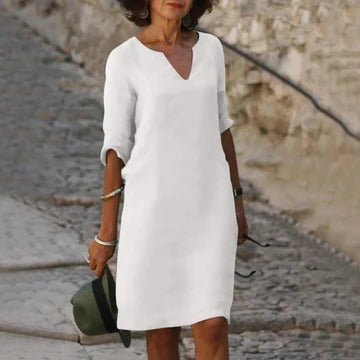 Women's loose fit casual dress lightweight breathable fabric relaxed silhouette warm-weather everyday comfort