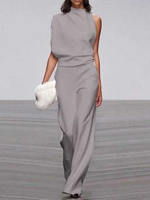 Women's wide-leg jumpsuit spring summer everyday elegance flattering silhouette true-to-fit sizes 32–44