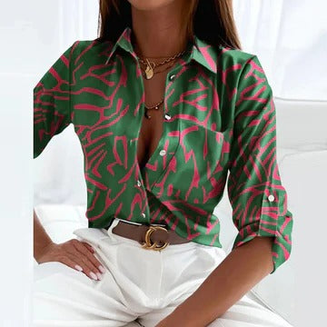 Women's white turn-down collar blouse elegant clean silhouette polished workwear top with refined neckline