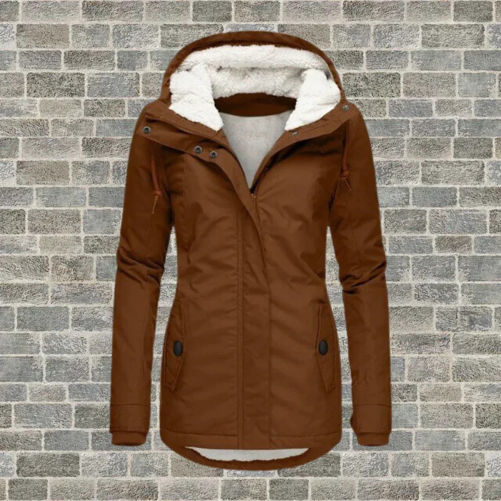 TrendAura women's insulated winter coat weatherproof chic pleat design polished silhouette all-season