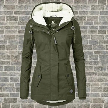 TrendAura black insulated winter coat weatherproof slim fit with chic pleat design for professionals