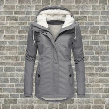 TrendAura women's insulated winter coat weatherproof slim-fit silhouette with chic pleat design