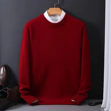 TrendAura men's cashmere crewneck sweater, ultra-soft knit blend for formal and casual wear