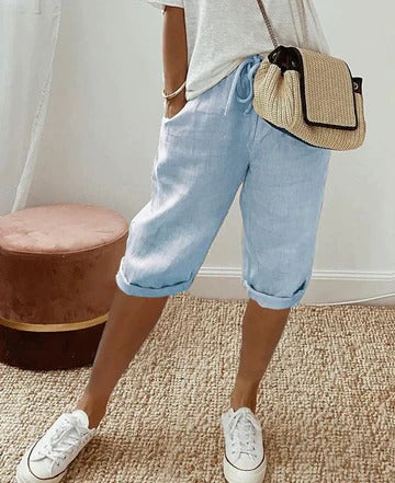Women's high-waist structured shorts refined fit breathable fabric versatile warm-weather everyday style