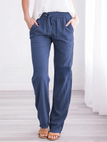Women's lightweight summer trousers breathable regular fit travel-ready casual pants for busy women