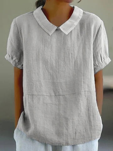 Women's solid color relaxed fit lightweight top minimalist style breathable everyday warm season