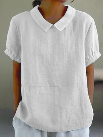 Women's solid color relaxed fit lightweight top minimalist style breathable everyday warm season wear