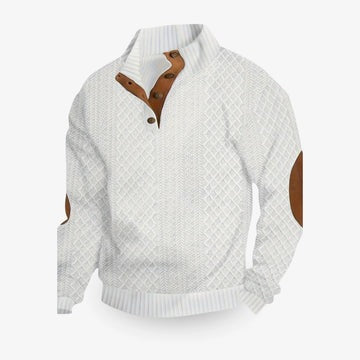 Men's luxury diamond-knit sweater modern slim silhouette warm cold weather everyday comfort