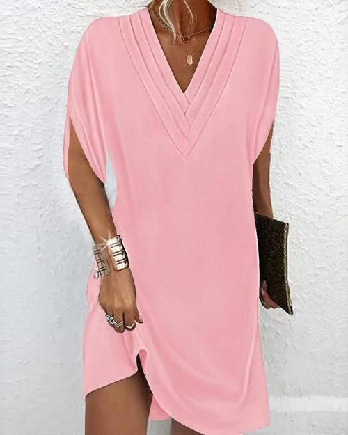 Women's mid-length straight dress fluid drape refined silhouette versatile everyday elegant cut