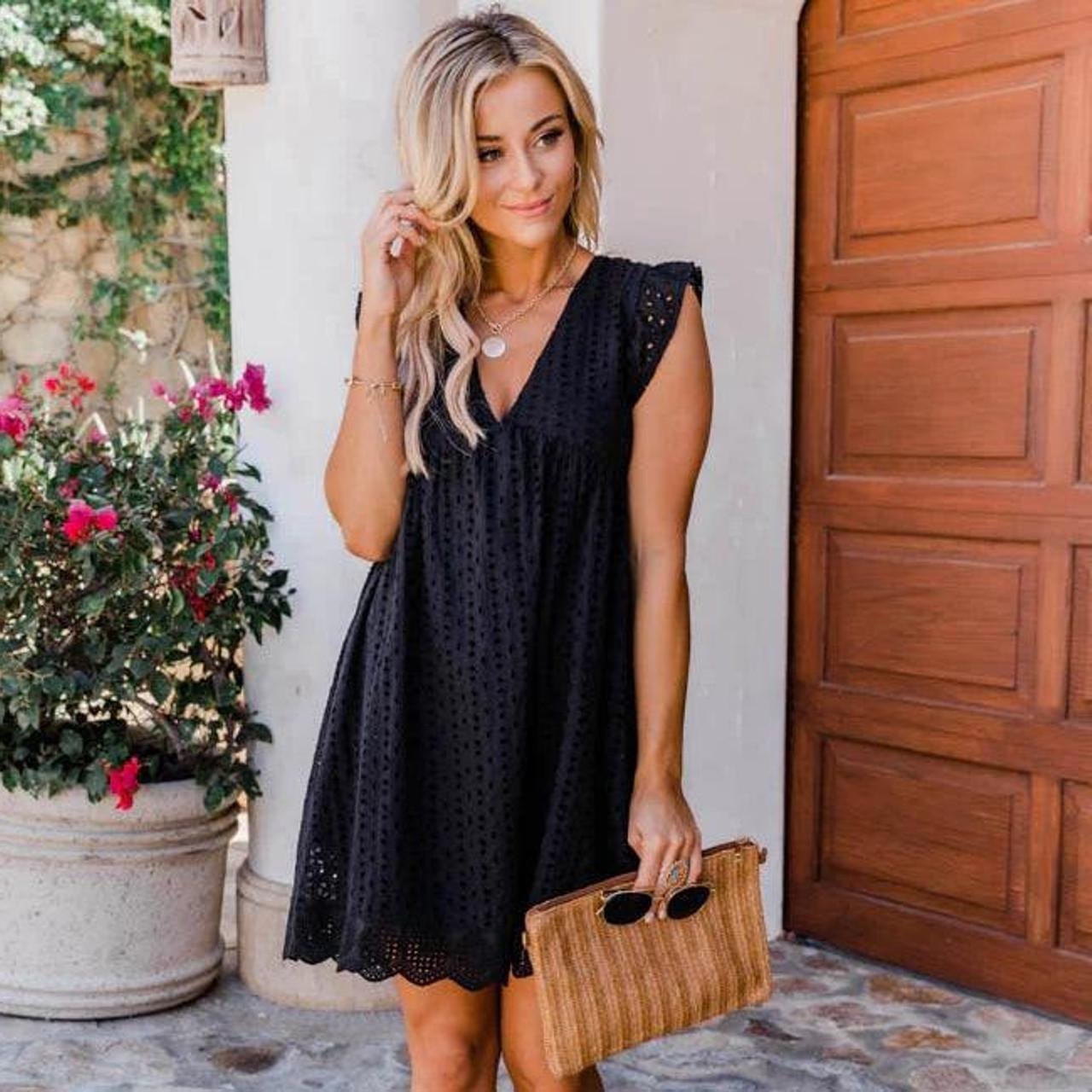 Urbann-Vibe boho pocket dress with built-in shorts, relaxed flowy silhouette for women on the go