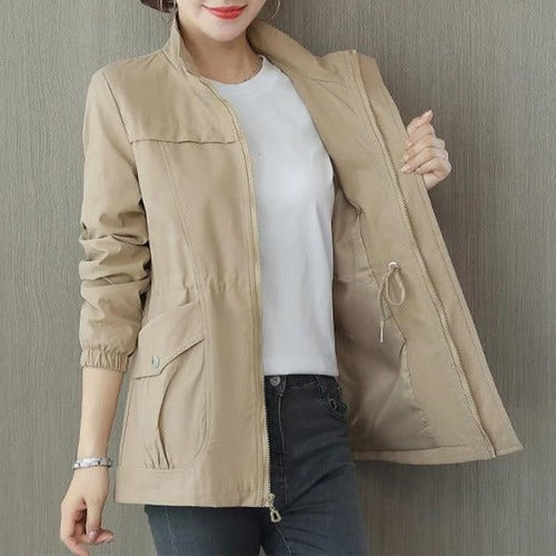 Lightweight navy zip jacket slim fit breathable full-length zipper everyday urban style