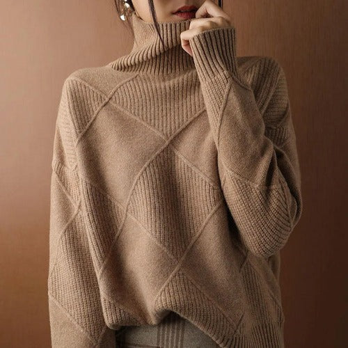 Women's black turtleneck long sleeve top regular fit polished layering essential for work and casual