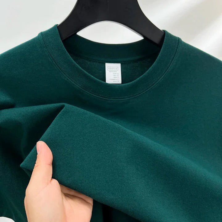 Men's white relaxed fit crewneck t-shirt with minimalist design, everyday essential by TrendAura