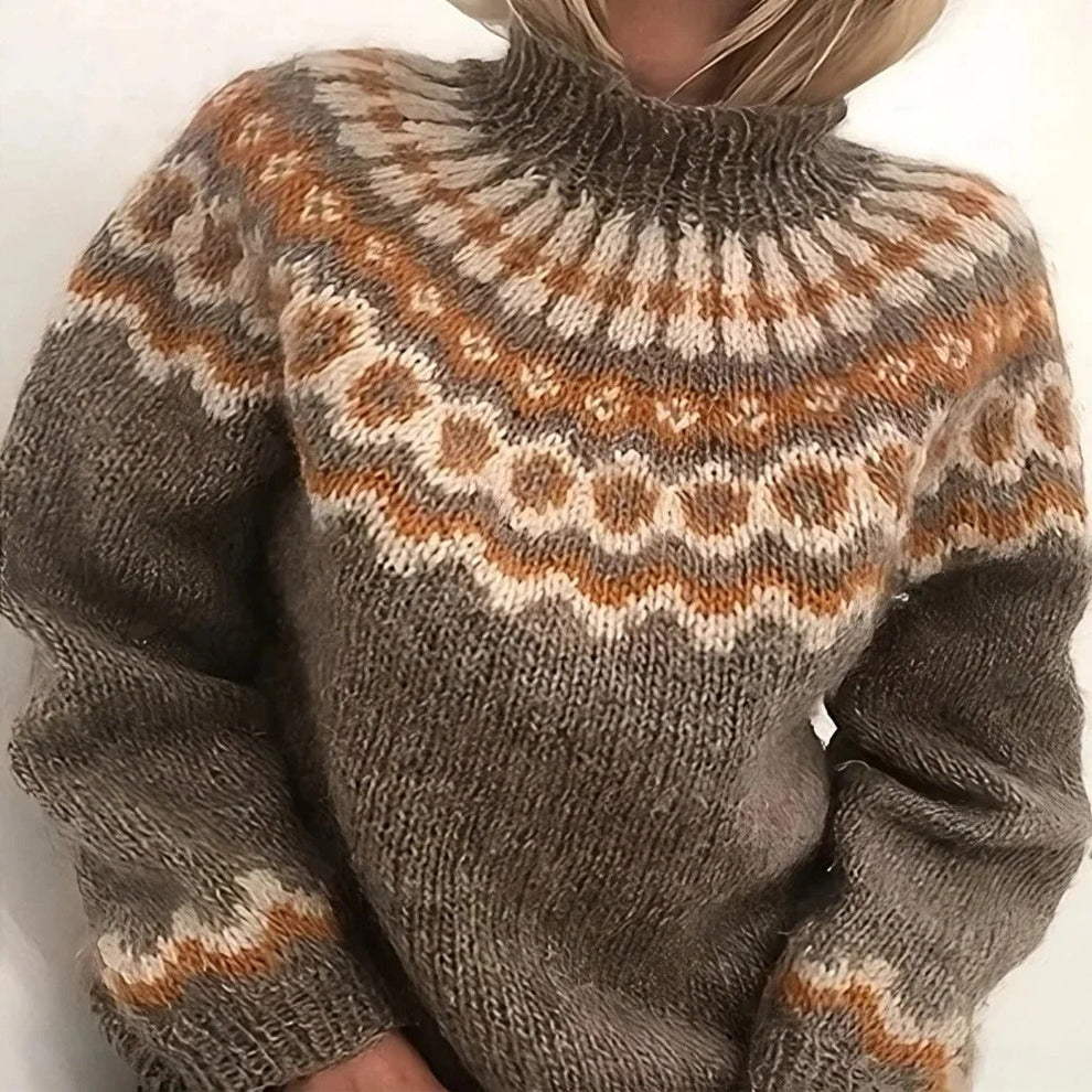 Ivory Icelandic wool turtleneck sweater classic Nordic knit breathable natural warmth cold weather outdoors