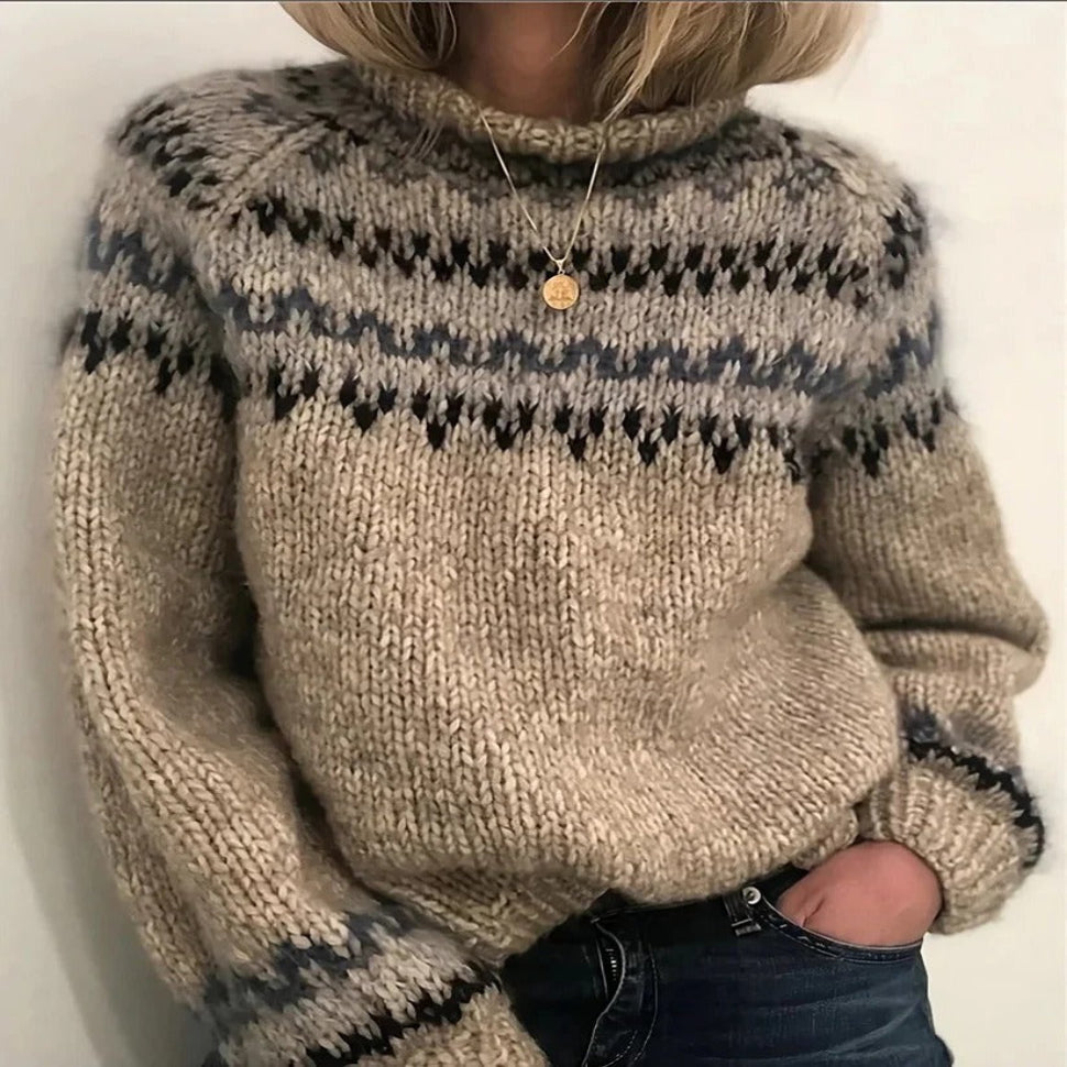 Cream Icelandic wool turtleneck sweater classic Nordic knit breathable natural insulation cold weather