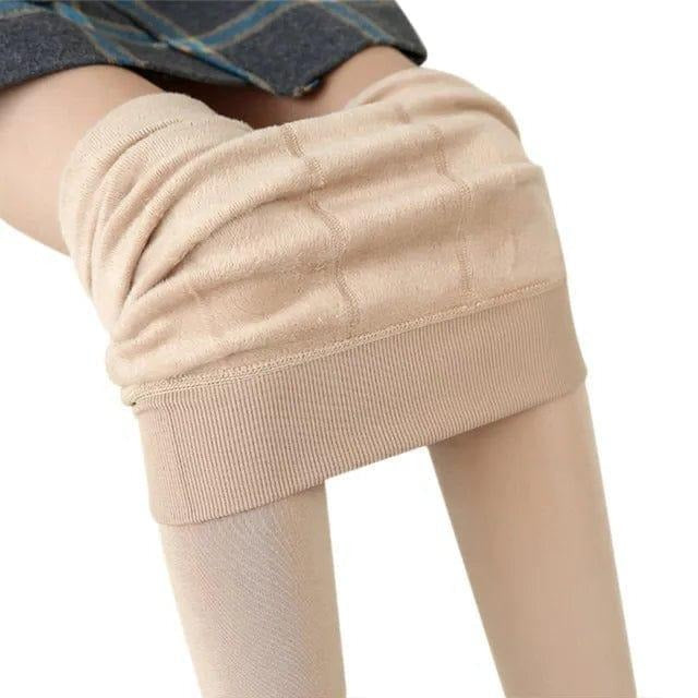 Women's black fleece-lined winter leggings stretchy cold-weather thermal comfort fit