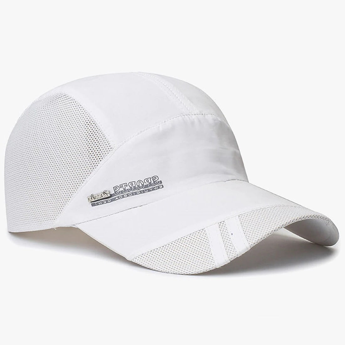 Lightweight black sports running cap with breathable mesh panels and adjustable fit for all-day comfort