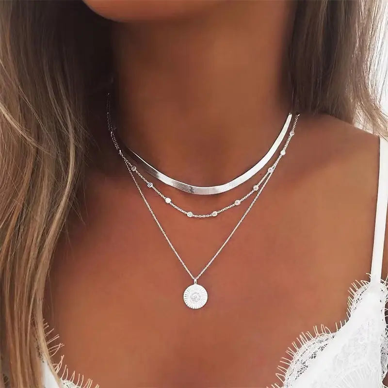 Kathryn - Layered Necklace Set - Wavlynn