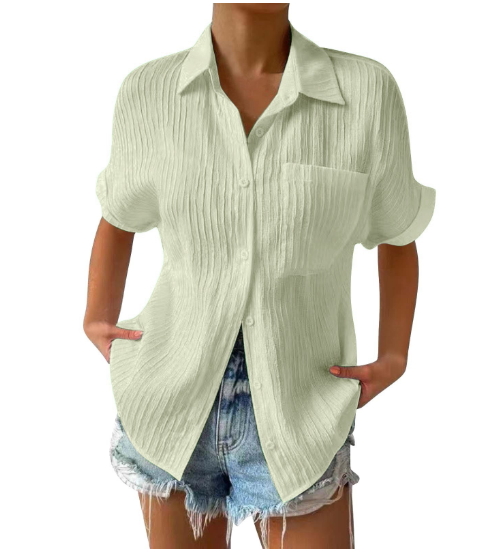 Justice women's minimalist shirt timeless elegant design versatile casual chic soft breathable fabric