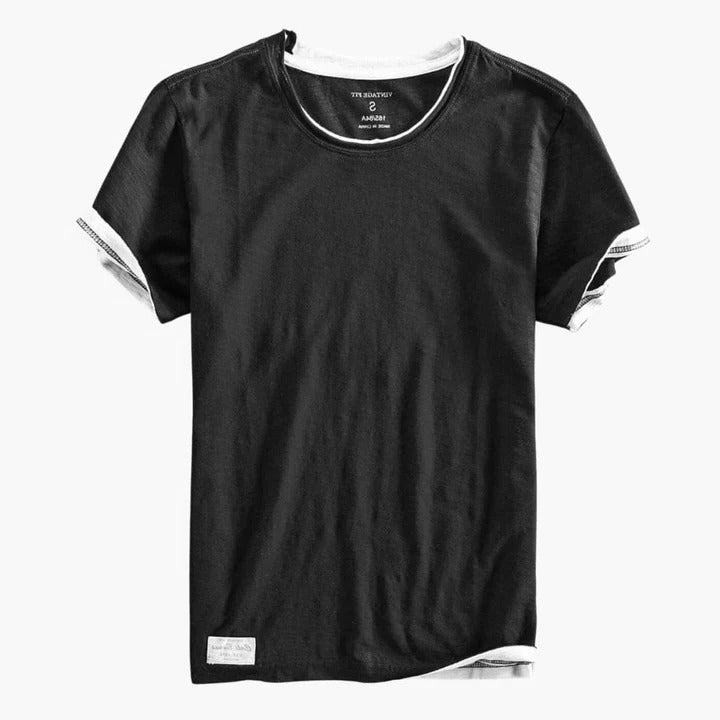 Men's basic crew neck t-shirt in classic solid color, slim fit with breathable fabric for active wear