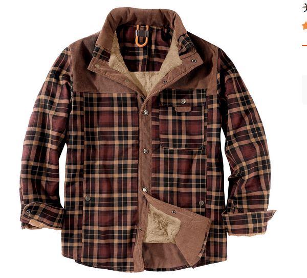 Men's red plaid lumberjack jacket weather-resistant rugged outdoor coat with classic flannel pattern