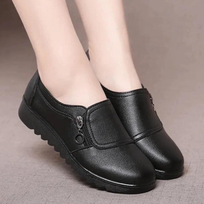 Women's slip-on loafers with ergonomic arch support footbed, polished style for all-day comfort