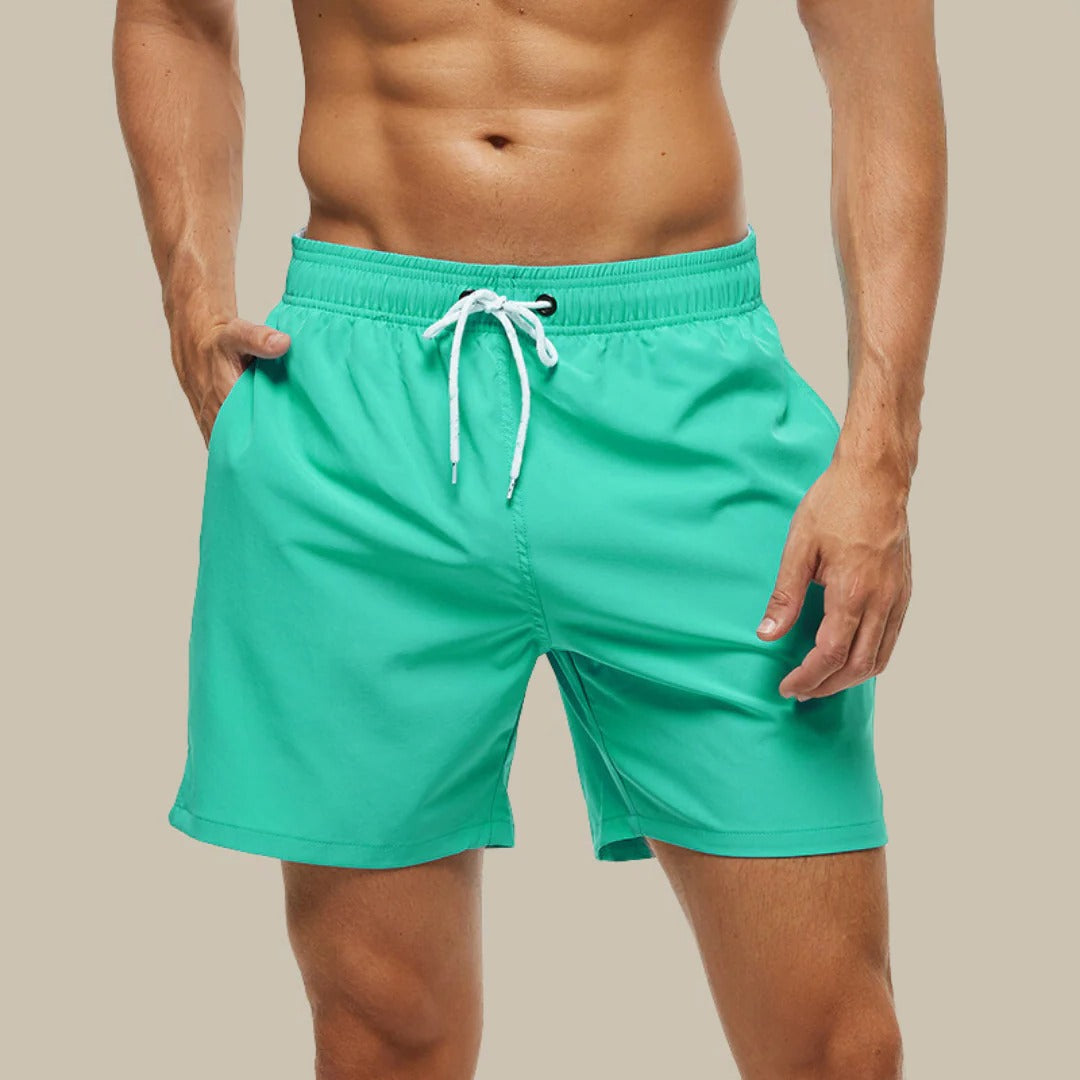 Men's lightweight swim shorts quick-dry beach boardshorts with elastic waistband for active swimmers