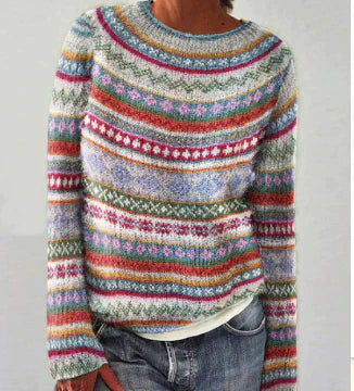 Women's Harper retro pullover sweater vintage-inspired acrylic knit cozy fall style