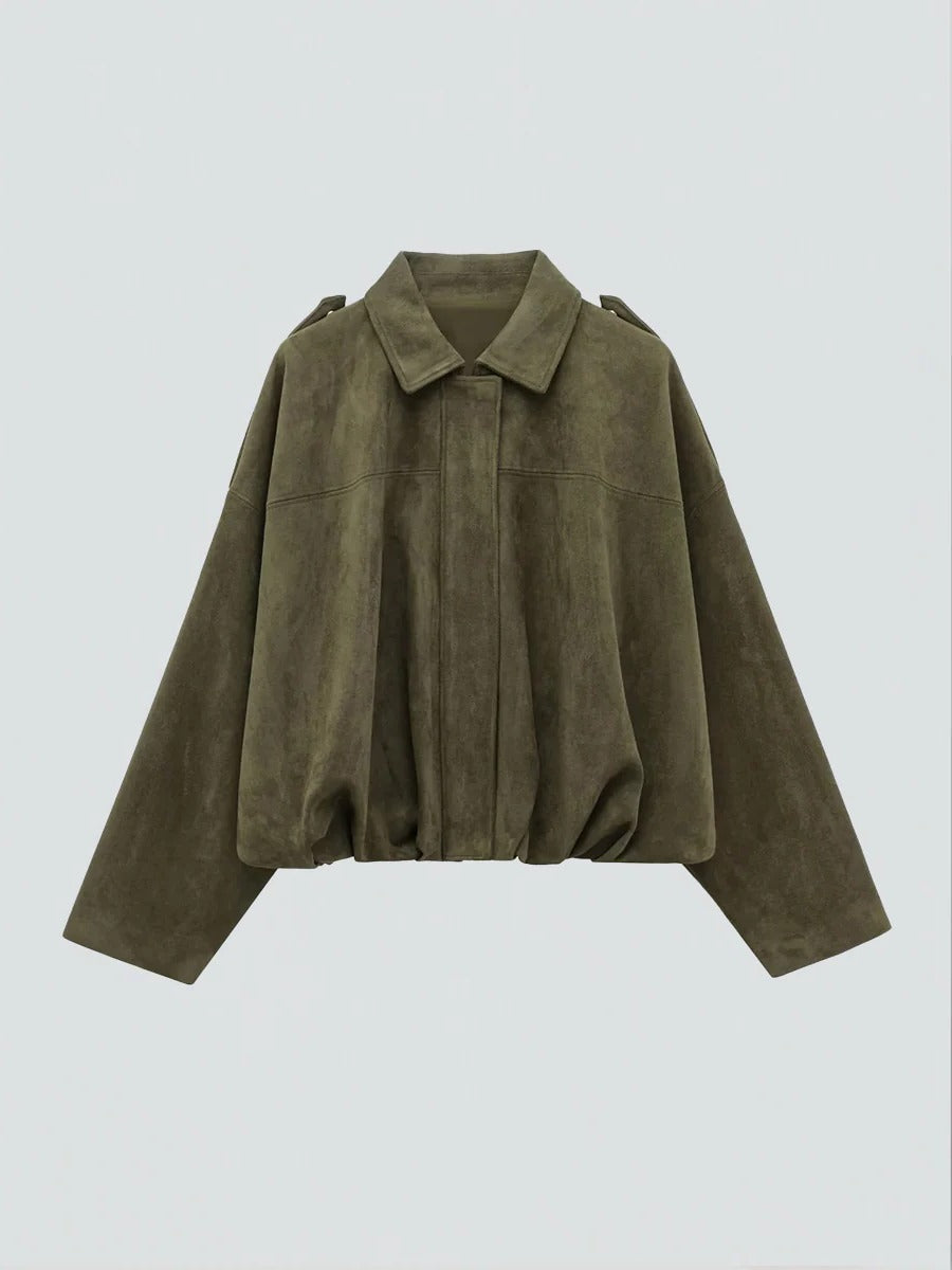 TrendAura lightweight suede jacket relaxed fit vintage-modern style transitional layer everyday wear