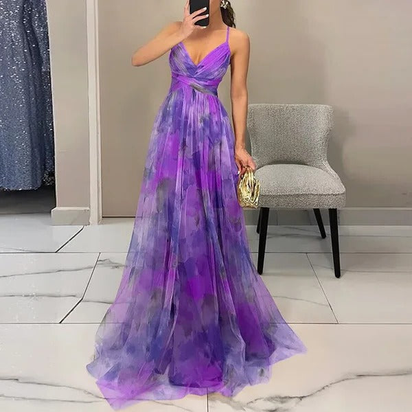 Women's breezy sleeveless maxi summer dress flowing silhouette with adjustable back closure day-to-night