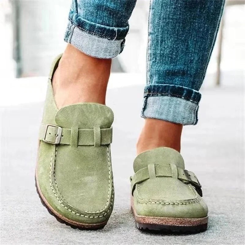 Women's retro slip-on comfort sandals with supportive cushioned sole for all-day lightweight daily wear