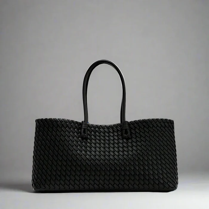 Urbann-Vibe Noora structured woven tote handbag neutral tone fabric-lined interior everyday women's bag