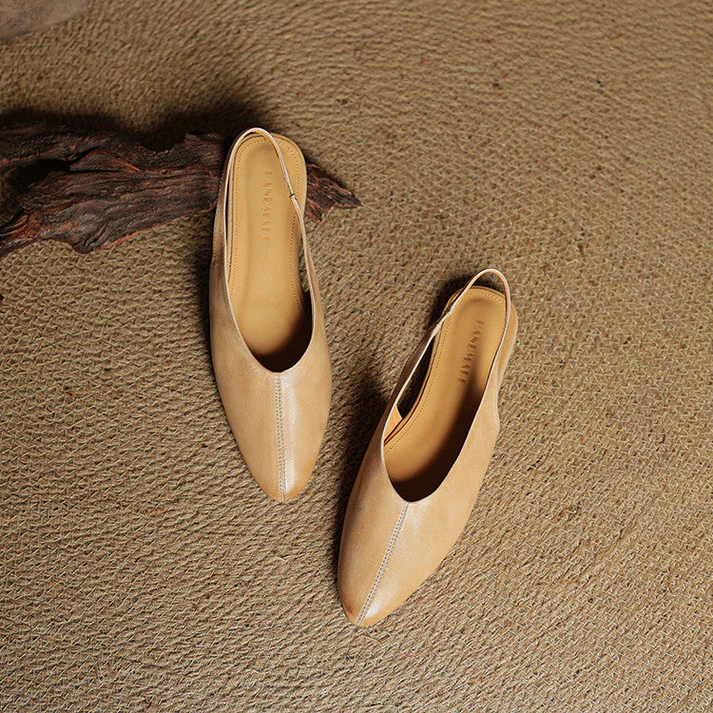 Urbann-Vibe Lunelle pointed-toe slingback flats genuine leather subtle sheen professional women desk to dinner