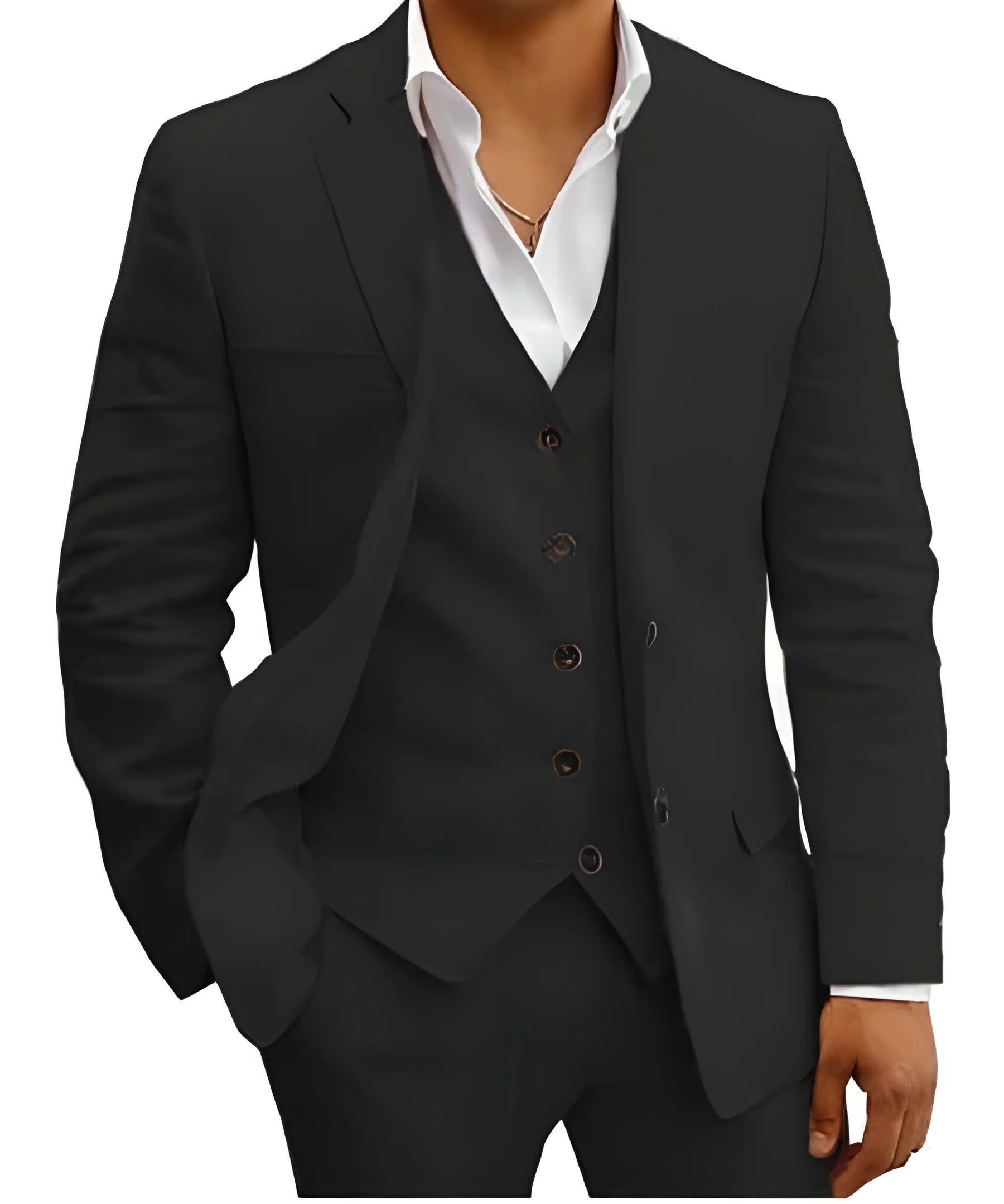 Men's light beige three-piece summer suit slim-fit breathable jacket waistcoat trousers beach wedding