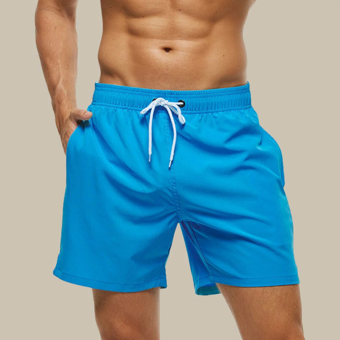 Men's lightweight swim shorts quick-dry beach boardshorts with elastic waistband for active swimmers