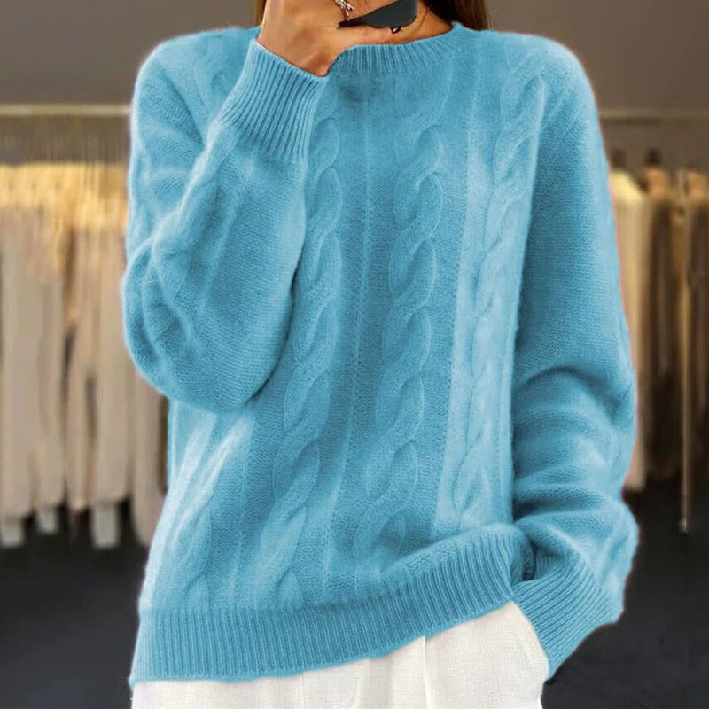 Women's cozy knit sweater regular fit chic winter essential versatile warm all-season style