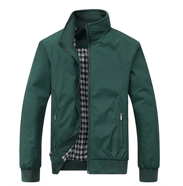 Men's lightweight transitional jacket in neutral tone, regular fit, wind-resistant everyday layer for spring and fall