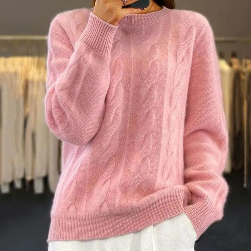 Women's cozy knit sweater regular fit warm chic winter essential versatile all-season style
