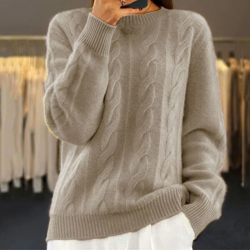 Women's cozy knit sweater regular fit warm chic winter essential versatile all-season style
