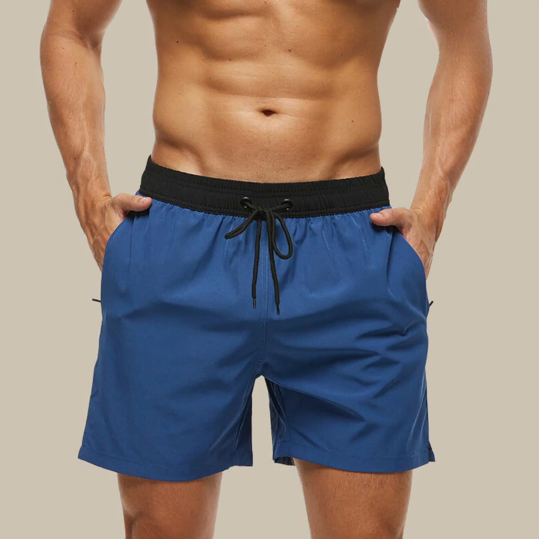 Men's lightweight swim shorts quick-dry beach boardshorts with elastic waistband for active swimmers
