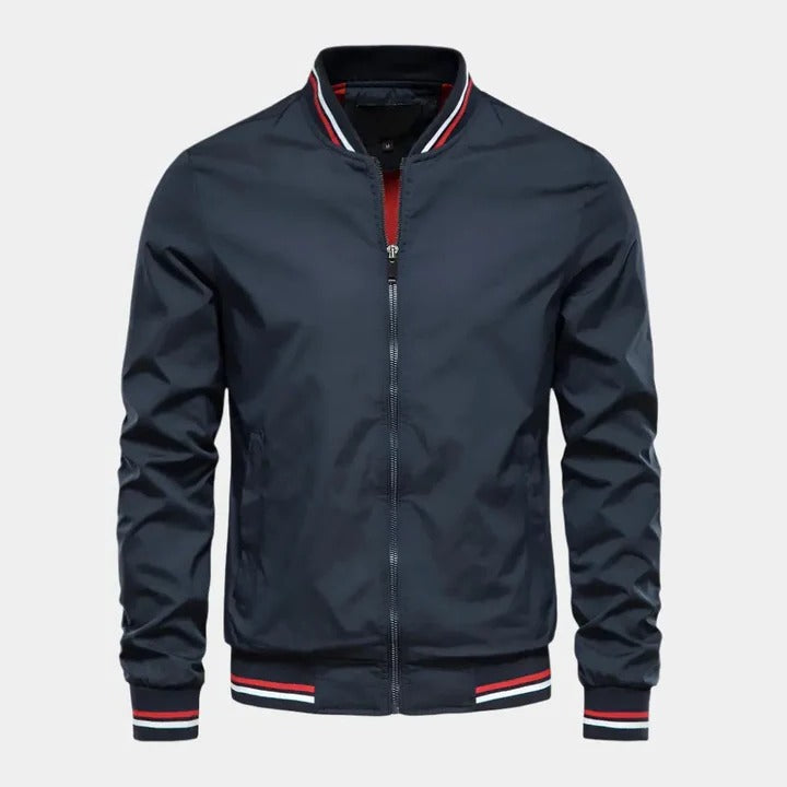 Lightweight bomber jacket regular fit full-zip ribbed collar versatile everyday wear for all genders