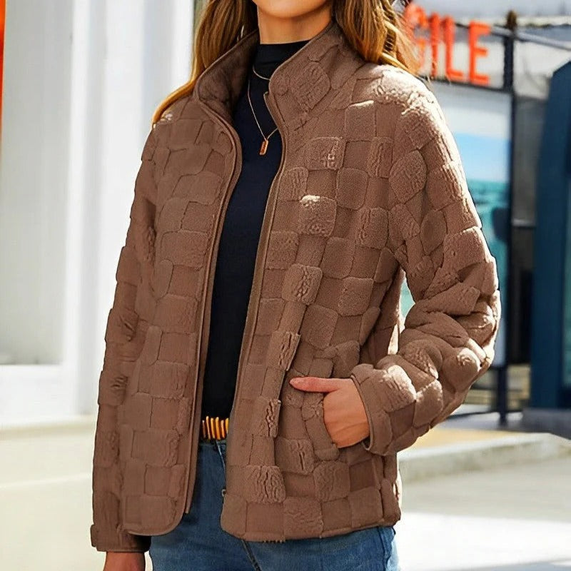 Unisex solid-color fleece jacket lightweight breathable zip-up cozy mid-layer for outdoor everyday wear