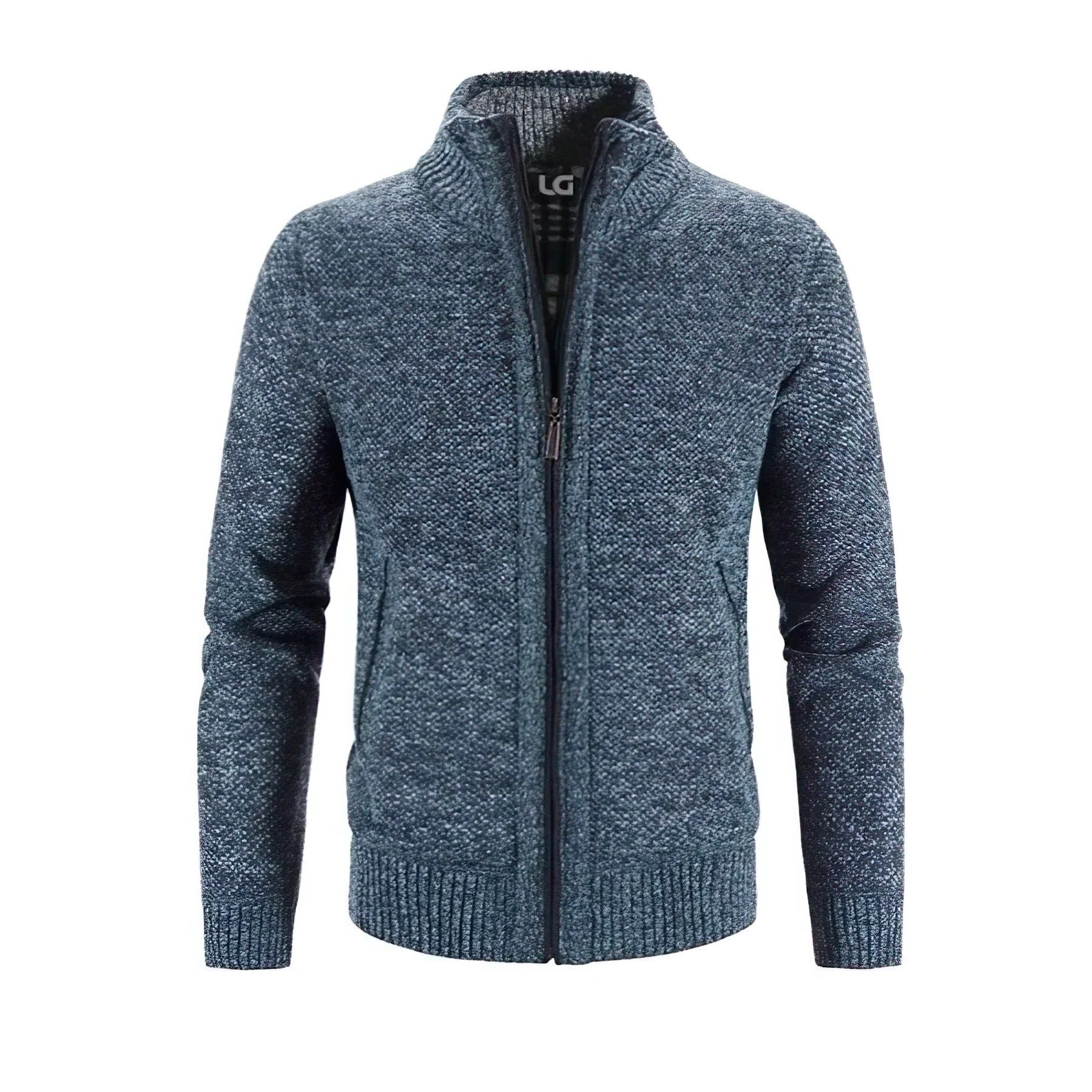 Men's structured fit zip-up cardigan cozy knit full front zip all-season comfort layer